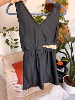 BCBG Black Mini Dress with Nude Cutout